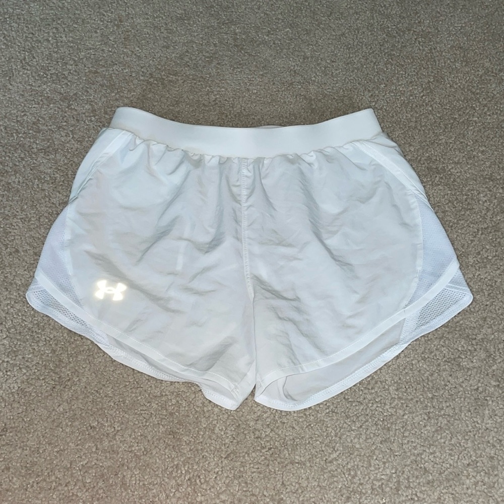 Under Armour white running shorts